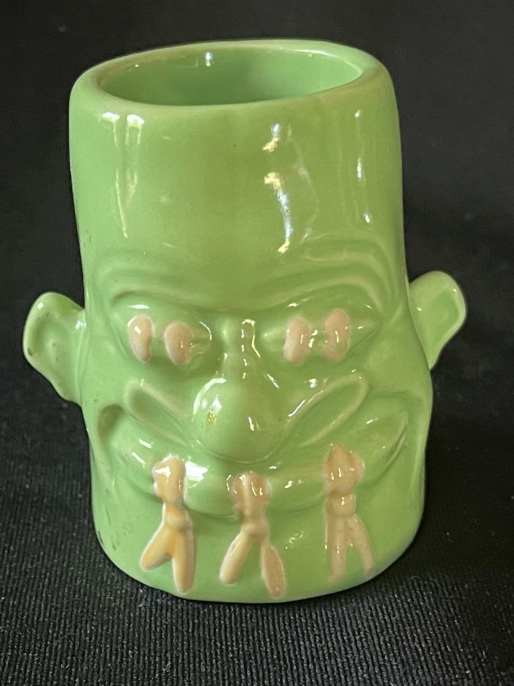 Green Ceramic Character Toothpick Holder - Novelty Home Dining Accessory